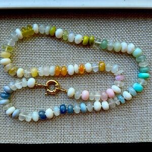 Encirkled beaded gem necklace